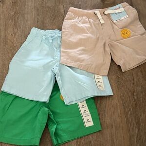 Cat & Jack 3-Pack Pull-On Shorts in Green, Light Blue & Tan